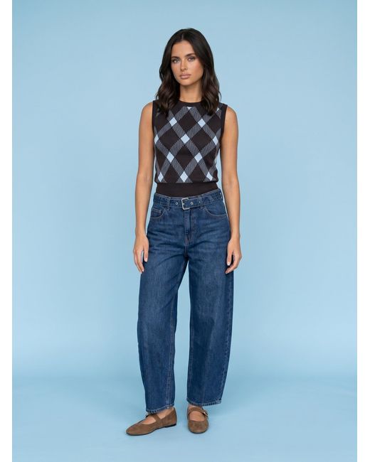Urban Bliss Blue Fine Gauge Argyle Vest