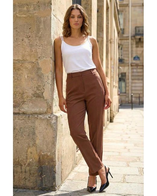 Roman Black Short Straight Leg Stretch Trouser