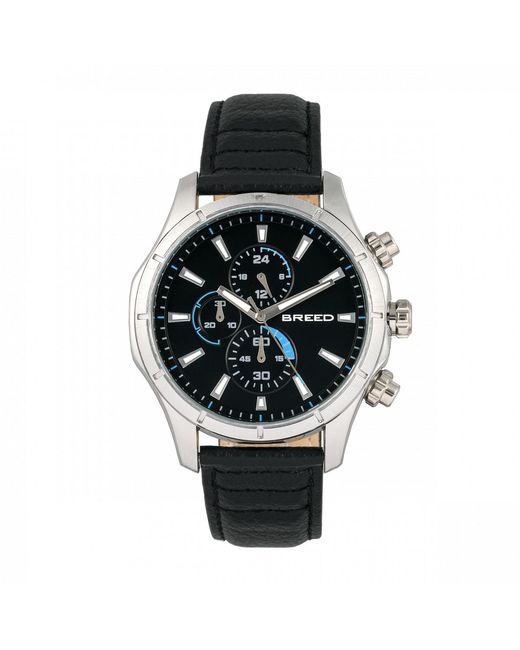 Breed Multicolor Lacroix Chronograph Leather-Band Watch for men