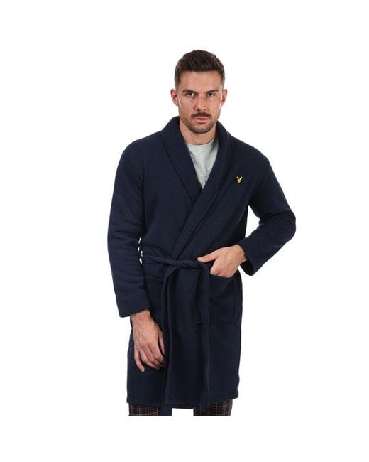Lyle & Scott Blue And Matthew Dressing Gown for men
