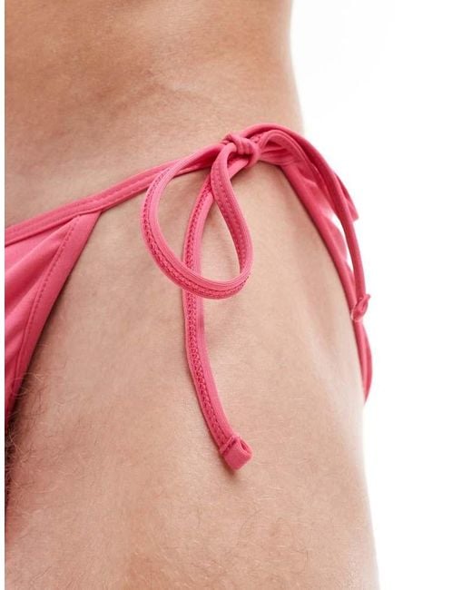 ASOS Pink Stretch Swim Brief With Tie Sides for men