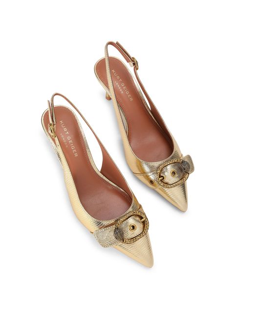 Kurt Geiger Metallic Kgl Mayfair Sling Sm Egl Heels