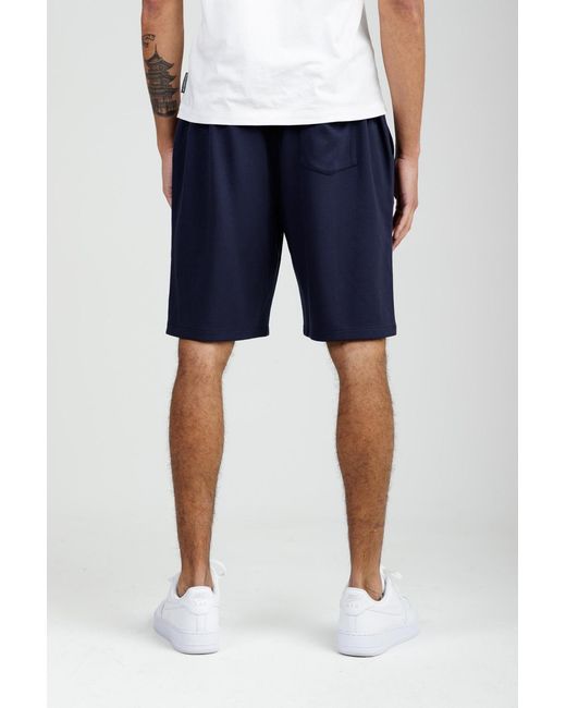 Nines Blue Soft Jersey Shorts With Middle Seam And Drawstring Waist for men