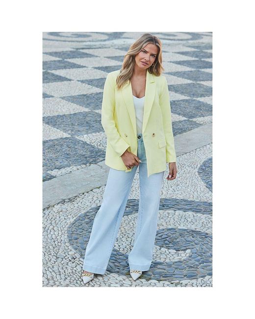 Sosandar Blue Double Breasted Blazer