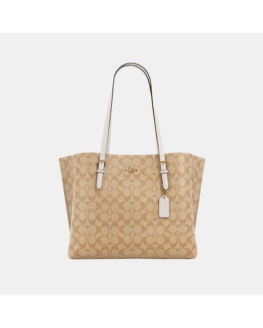 COACH Natural Signature Mollie Tote Bag