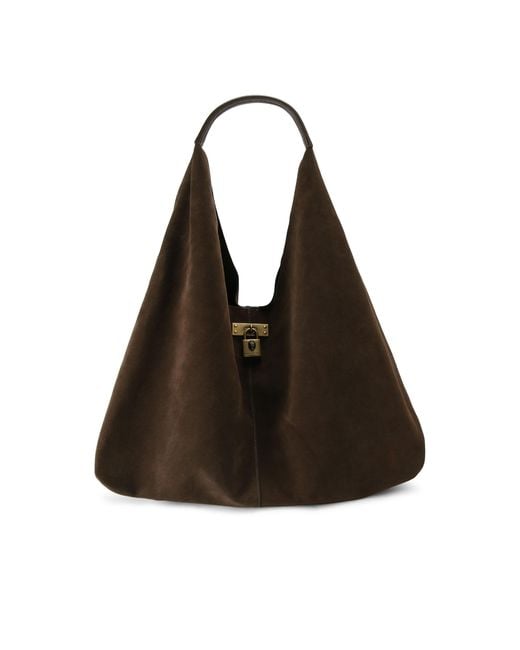 Kurt Geiger Black Suede Brixton Slouch Hobo Bag