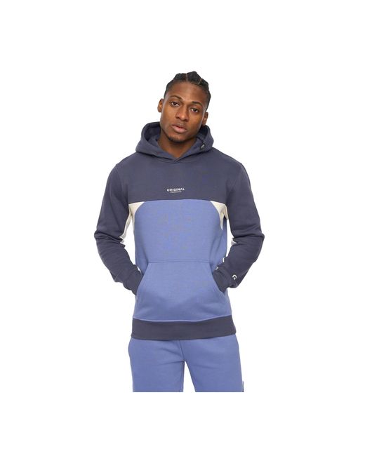 Crosshatch Blue Castlebay Hoodie for men