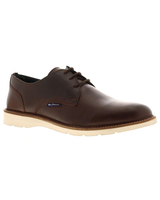 Ben Sherman Black Shoes Smart Hampton Derby Waxed Leather for men