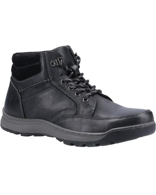 Hush Puppies Black Grover Leather Boots for men