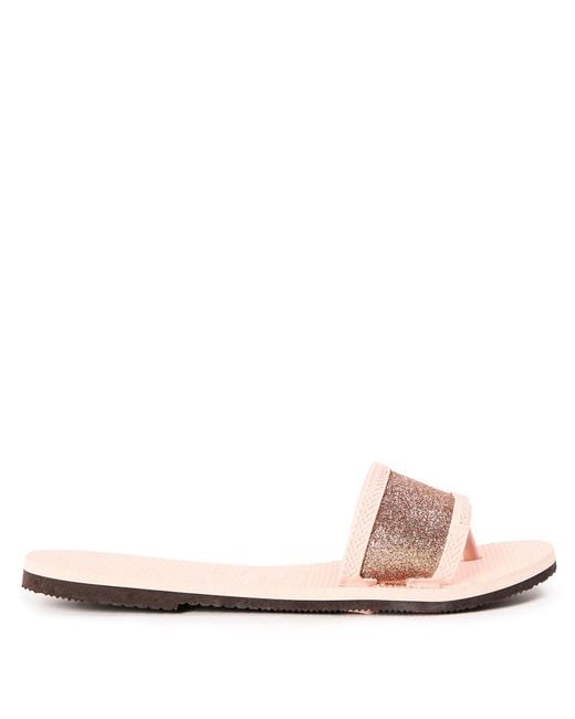Havaianas Pink Hav. You Angra Glitter Ballet Flip Flops