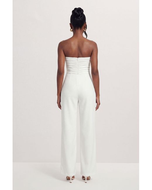 MissPap Natural Ruched Bandeau Jumpsuit