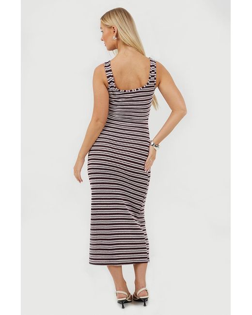 Brave Soul Red Strappy Striped Maxi Dress