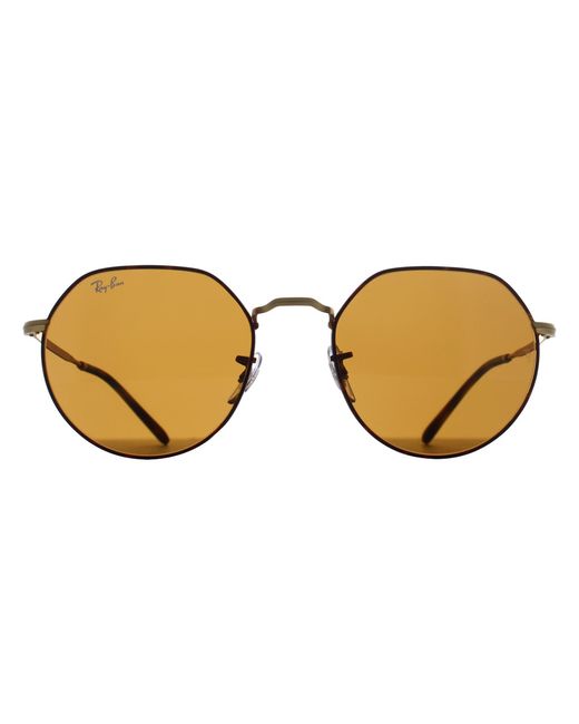 Ray-Ban Brown Round Matte Havana On Arista Rb3565 Jack Metal