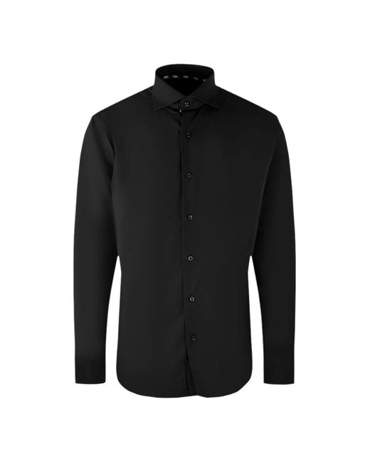 Aquascutum Black Plain Long Sleeve Shirt Cotton for men