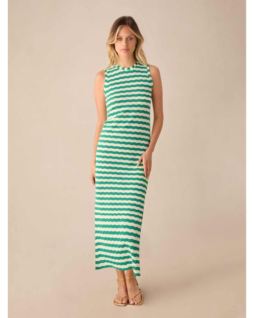 Ro&zo Green Petite Stripe Column Knit Dress