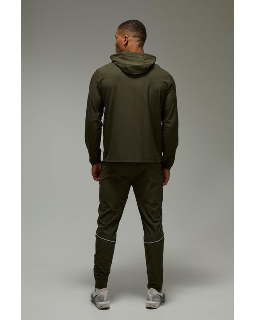 BoohooMAN Green Active Running Ripstop Vent Tracksuit for men