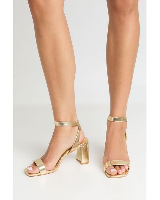 Boohoo Pink 2 Part Mid Block Heels