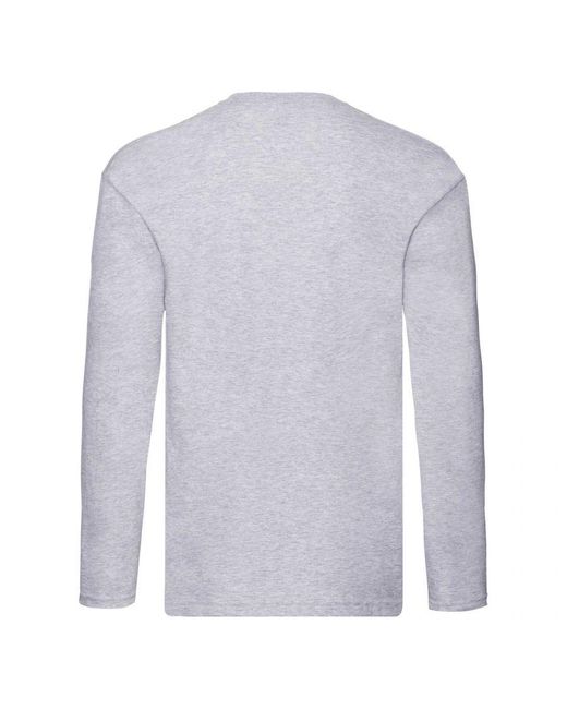 Fruit Of The Loom Blue R Long-Sleeved T-Shirt (Heather) Cotton for men