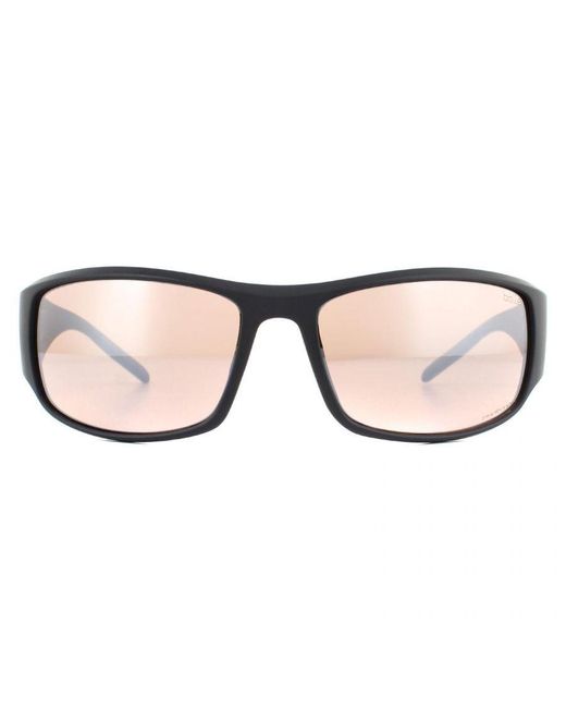 Bolle Brown Wrap Matte Metal Phantom Gun Cat Sunglasses for men