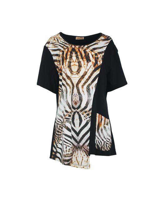 Conquista Black Safari-Mosaik Plus Size Tunika