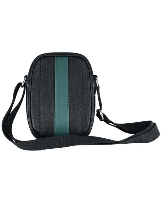 Ted Baker Black Evver Striped Flight Bag for men