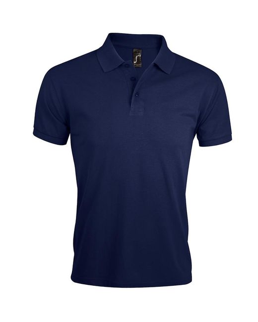 Sol's Blue Prime Pique Plain Short Sleeve Polo Shirt (French) for men