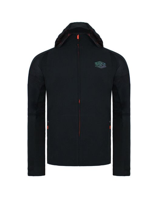 Umbro Black Long Sleeve Zip Up Pro Training Elite Hybrid Jacket 65840G Cmm Cotton for men