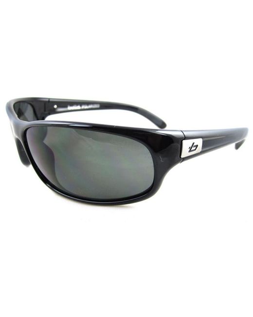 Bolle Black Wrap Shiny Polarized Tns Sunglasses for men