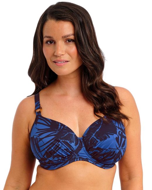 Fantasie Blue Malabar Coast Gathered Full Cup Bikini Top