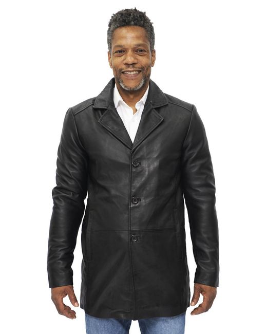 Infinity Leather Black 3/4 Cromby Coat-Rosario for men