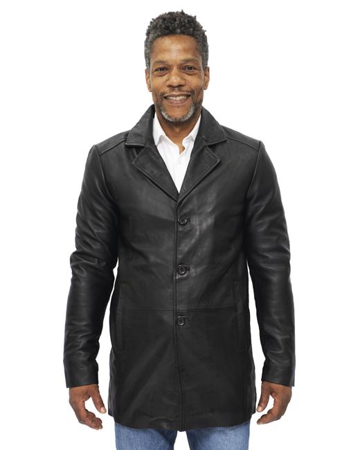 Infinity Leather Black 3/4 Cromby Coat-Rosario for men