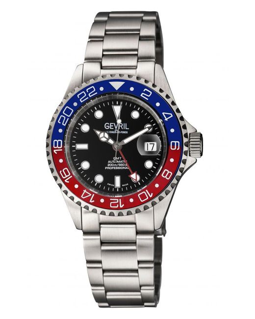Gevril Metallic 4952A Wall Street Swiss Automatic 3 Hands, Sw200 Movement Watch for men