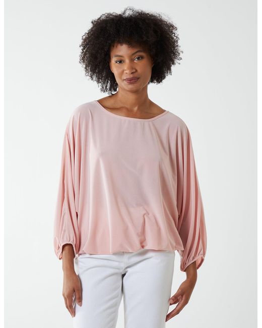 Blue Vanilla Red Batwing Necklace Elasticated Hem Top