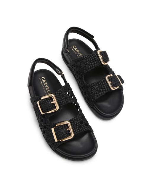 Carvela Kurt Geiger Black Solina Weave Sandals