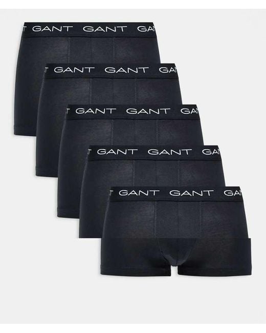 Gant Blue 5 Pack Trunks With Logo Waistband for men