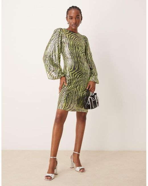 Y.A.S Green Sequin Mini Dress