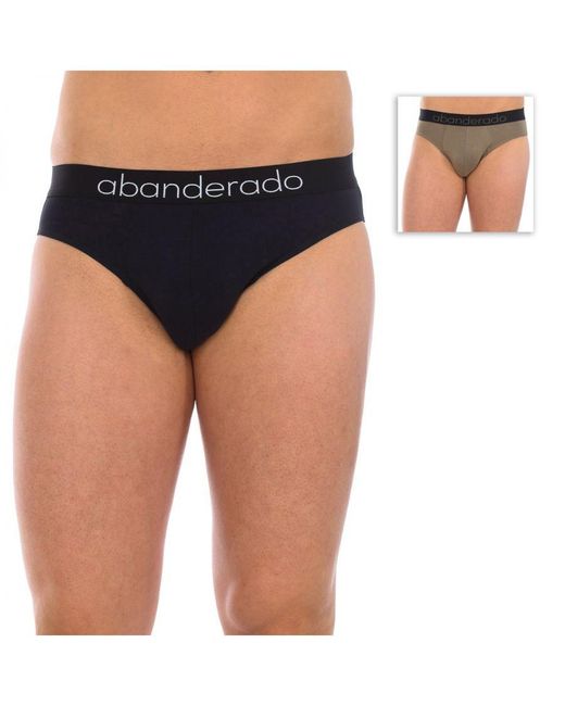 Abanderado Black Pack-2 Slips Sensitive Anatomical Front Bamboo A0C7L for men
