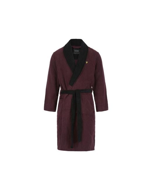 Lyle & Scott Red And Shawl Neck Long Sleeve Robe for men