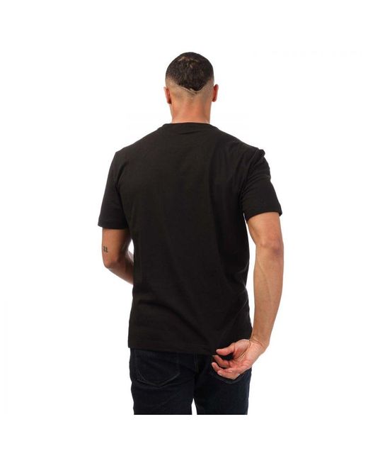 EA7 Black Emporio Armani Ribbed Logo T-Shirt for men