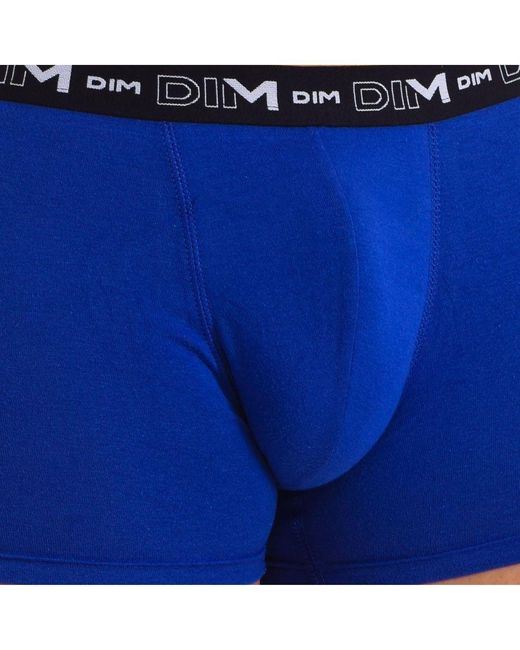 Dim Pack-2 Boxers Katoen Streech Ademende Stof D6596 in het Blue voor heren