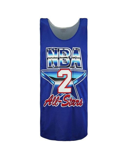 Mitchell & Ness Charlotte Hornets Larry Johnson Reversible Mesh Vest in het Blue voor heren