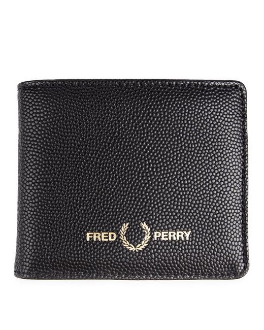 Fred Perry Black Scotch Grain Wallet for men