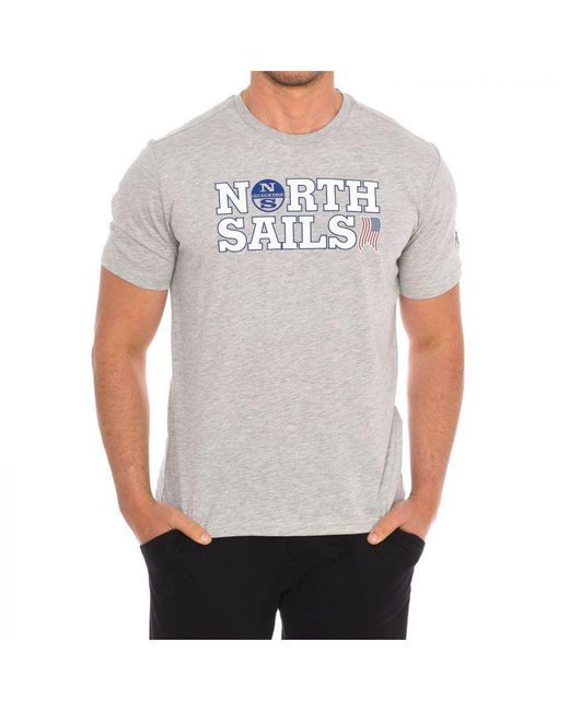 North Sails Gray Short Sleeve T-Shirt 9024110 for men