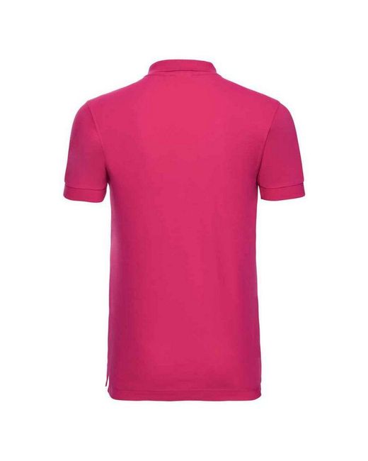 Russell Pink Pique Stretch Polo Shirt for men