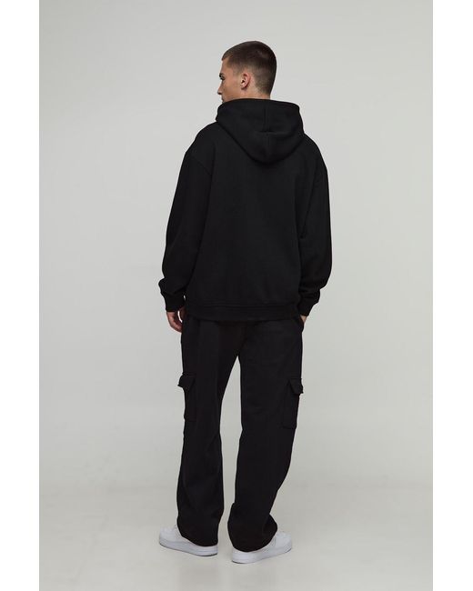 BoohooMAN Black Basic Straight Leg Cargo Jogger for men