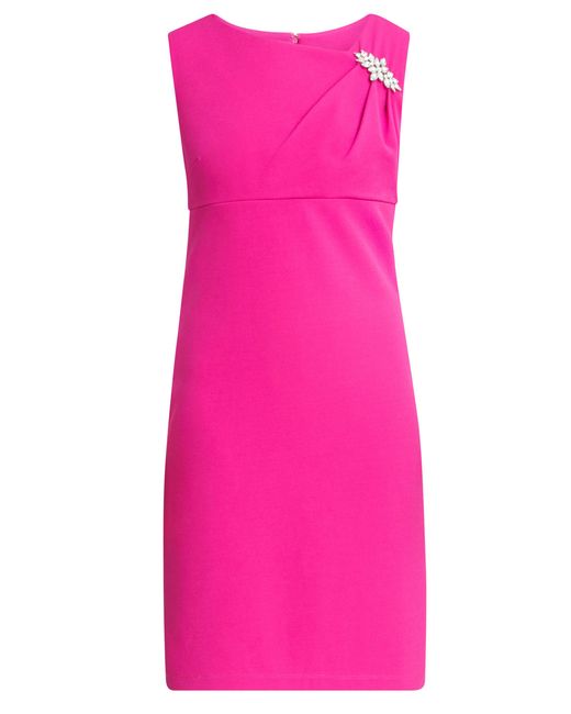 Gina Bacconi Pink Chaselynn Short Sleeveless Empire Waist Sheath Dress With Embellished Neckline