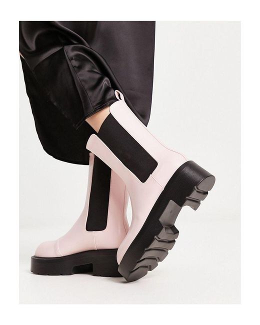 Raid White Delphine Chunky Ankle Boots