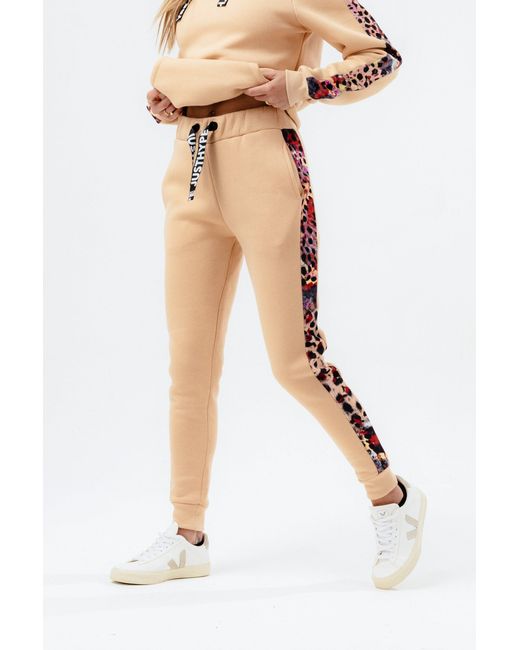 Hype Natural Hazelnut Animal Print Label Joggers