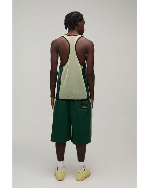 BoohooMAN Green Loopback Netted Panel 011 Jersey Jort for men