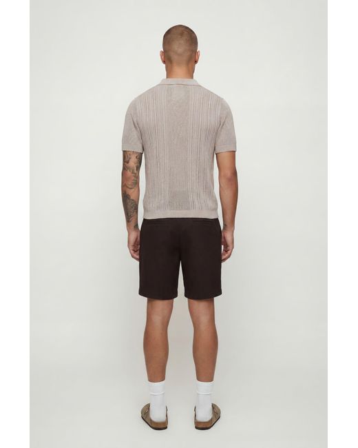 BoohooMAN Gray Boxy Fit Cotton Blend Knitted Polo for men